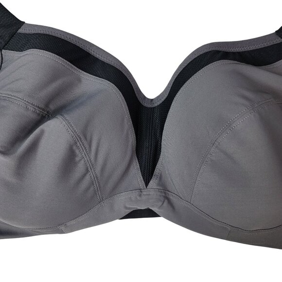 Torrid Active Underwire Sports Bra Gray Black 42C Full Coverage Adjustable Strap - Picture 3 of 9